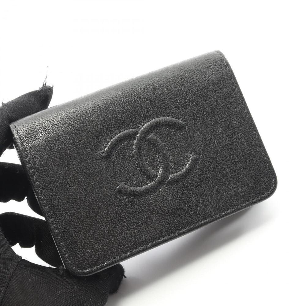 CHANEL Authentic Black Leather Logo Wallet - Picture 8 of 11
